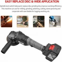 LIFCAUSAL 21 V Bürstenloses Winkelschleifer-Werkzeug Mini-Hand-Akku-Polier-Schneidemaschine 100 Mm Variable Geschwindigkeit 6,0 Ah Lithium-Ionen-Elektro-Hochleistungs-Metallschneider Mit Seitlichem Griff - EU-Stecker 528TV (6,0 Ah) Batterie 1 Stk -Winkelschleifer & Mauernutfräsen Verkäufe 67021773 4