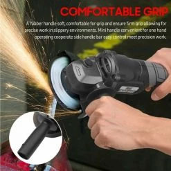 LIFCAUSAL 21 V Bürstenloses Winkelschleifer-Werkzeug Mini-Hand-Akku-Polier-Schneidemaschine 100 Mm Variable Geschwindigkeit 6,0 Ah Lithium-Ionen-Elektro-Hochleistungs-Metallschneider Mit Seitlichem Griff - EU-Stecker 528TV (6,0 Ah) Batterie 1 Stk -Winkelschleifer & Mauernutfräsen Verkäufe 67021773 5