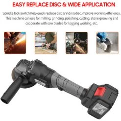 LIFCAUSAL 21 V Bürstenloses Winkelschleifer-Werkzeug Mini-Hand-Akku-Polier-Schneidemaschine 100 Mm Variable Geschwindigkeit 4,0 Ah Lithium-Ionen-Elektro-Hochleistungs-Metallschneider Mit Seitlichem Griff - EU-Stecker 398TV (4,0 Ah) Batterie 1St -Winkelschleifer & Mauernutfräsen Verkäufe 67021776 5