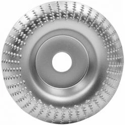 LIFCAUSAL 4-Zoll-Holzschnitzscheibe Für Winkelschleifer Mit 5/8-Zoll-Dorn-Holzformscheibe Winkelschleifscheibe Drehwerkzeug Holzschneidformer (Silver-Arc-Oberfläche)
