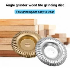 LIFCAUSAL 4-Zoll-Holzschnitzscheibe Für Winkelschleifer Mit 5/8-Zoll-Dorn-Holzformscheibe Winkelschleifscheibe Drehwerkzeug Holzschneidformer (Silver-Arc-Oberfläche) -Winkelschleifer & Mauernutfräsen Verkäufe 67021787 4