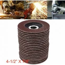 LIFCAUSAL 20 Verschiedene Schleifscheiben, Aluminiumoxid-Schleifmittel, Fächerscheiben, Kompatibel Mit 4,5-Zoll-Winkelschleifer (80 Körnungen) -Winkelschleifer & Mauernutfräsen Verkäufe 67021792 3