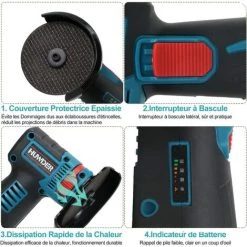 BENOBBY KIDS Mini-Akku-Winkelschleifer, 12,6 V Professioneller Akku-Winkelschleifer Mit 2 * Scheibenf?chern, 1 * Ladeger?t, 2 * 7,65 Mm Trennscheiben Zum Schleifen Und Schneiden -Winkelschleifer & Mauernutfräsen Verkäufe 67066969 4