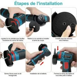 BENOBBY KIDS Mini-Akku-Winkelschleifer, 12,6 V Professioneller Akku-Winkelschleifer Mit 2 * Scheibenf?chern, 1 * Ladeger?t, 2 * 7,65 Mm Trennscheiben Zum Schleifen Und Schneiden -Winkelschleifer & Mauernutfräsen Verkäufe 67066969 5