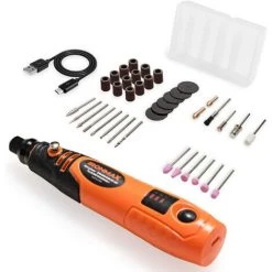 RELAX4LIFE Multifunktionswerkzeug 3,6V, Rotationswerkzeug Mit 40 Zubehoer & Koffer & USB-Ladekabel, Schleifmaschine Zum Schneiden & Gravieren & Polieren & Schnitzen, Drehwerkzeug Mit 3 Drehzahlmodi