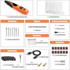 RELAX4LIFE Multifunktionswerkzeug 3,6V, Rotationswerkzeug Mit 40 Zubehoer & Koffer & USB-Ladekabel, Schleifmaschine Zum Schneiden & Gravieren & Polieren & Schnitzen, Drehwerkzeug Mit 3 Drehzahlmodi -Winkelschleifer & Mauernutfräsen Verkäufe 67186930 3