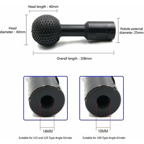LIFCAUSAL Sphärisches Holz Gerilltes Schnitzdreh-Winkelschleifer Holzschnitzwerkzeug Kugelwinkelschleifer (Schwarz-14 Mm) 5 LIFCAUSAL Sphärisches Holz Gerilltes Schnitzdreh-Winkelschleifer Holzschnitzwerkzeug Kugelwinkelschleifer (Schwarz-14 Mm) – Bild 5