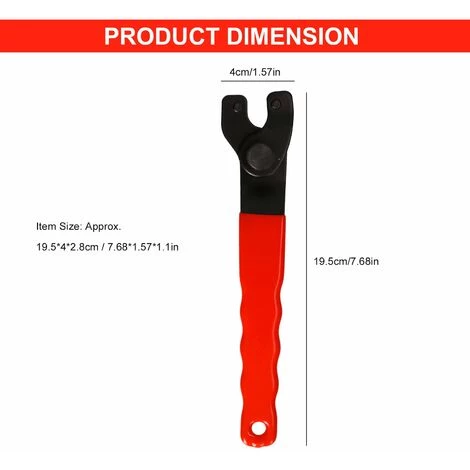 LIFCAUSAL Winkelschleifer Mit Einstellbarer Öffnungsgröße Winkelschleiferschlüssel Elektrowerkzeug Zubehör (Schwarz & Rot) 5 LIFCAUSAL Winkelschleifer Mit Einstellbarer Öffnungsgröße Winkelschleiferschlüssel Elektrowerkzeug Zubehör (Schwarz & Rot) – Bild 5