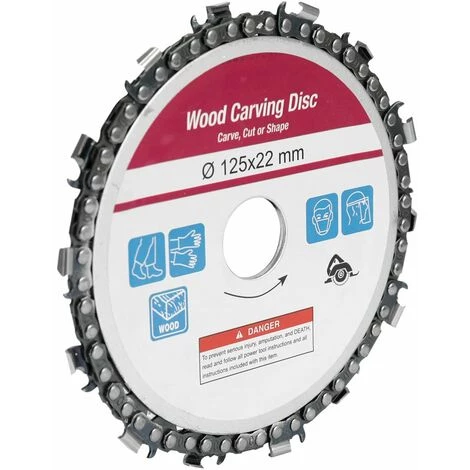 LIFCAUSAL 5 Zoll 14 Zähne Grinder Chain Disc 22 Mm Arbor Holzbearbeitung Carving Disc Für 125 Mm Winkelschleifer Und Kreissäge 125 * 22 Mm 2 LIFCAUSAL 5 Zoll 14 Zähne Grinder Chain Disc 22 Mm Arbor Holzbearbeitung Carving Disc Für 125 Mm Winkelschleifer Und Kreissäge 125 * 22 Mm – Bild 2