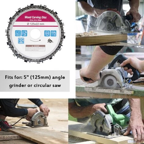 LIFCAUSAL 5 Zoll 14 Zähne Grinder Chain Disc 22 Mm Arbor Holzbearbeitung Carving Disc Für 125 Mm Winkelschleifer Und Kreissäge 125 * 22 Mm 5 LIFCAUSAL 5 Zoll 14 Zähne Grinder Chain Disc 22 Mm Arbor Holzbearbeitung Carving Disc Für 125 Mm Winkelschleifer Und Kreissäge 125 * 22 Mm – Bild 5