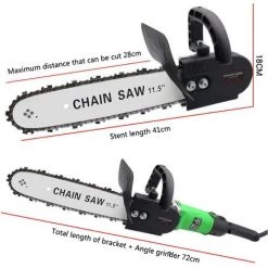 LIFCAUSAL The Woodcutting Saw Carpenter's Saw Elektrisches Haushaltswerkzeug Winkelschleifer Modifizierte Elektrische Kettensäge (Automatische Ölumwandlungs-Kettensäge 2 Ketten) -Winkelschleifer & Mauernutfräsen Verkäufe 67221736 3