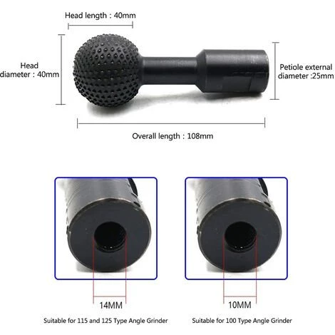 LIFCAUSAL Sphärisches Holz Gerilltes Schnitzdreh-Winkelschleifer Holzschnitzwerkzeug Kugelwinkelschleifer (Schwarz-10 Mm) 5 LIFCAUSAL Sphärisches Holz Gerilltes Schnitzdreh-Winkelschleifer Holzschnitzwerkzeug Kugelwinkelschleifer (Schwarz-10 Mm) – Bild 5
