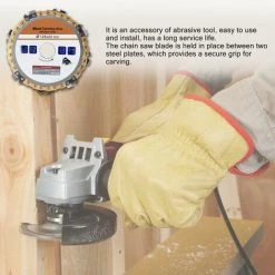 LIFCAUSAL 125 Mm Gelbe Ketten Verschleißfester 9-Tonnen-Edelstahl-Holzbearbeitungsscheibe, Nutmaschine, Kettenscheibe, Holzschnitz-Trennscheibe Für Typ 125, Winkelschleifer, Schnitzform, Schneiden (mehrfarbig) -Winkelschleifer & Mauernutfräsen Verkäufe 67221847 3