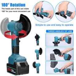 HAPPYSHOPPING 20 V Kabelloser Bürstenloser Tragbarer Mini-Winkelschleifer Wiederaufladbarer 180 ° Drehbarer Winkelschleifer Multifunktionale Polierschneidemaschine 8 HAPPYSHOPPING 20 V Kabelloser Bürstenloser Tragbarer Mini-Winkelschleifer Wiederaufladbarer 180 ° Drehbarer Winkelschleifer Multifunktionale Polierschneidemaschine -Winkelschleifer & Mauernutfräsen Verkäufe 67709772 4