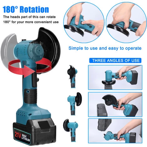 HAPPYSHOPPING 20 V Kabelloser Bürstenloser Tragbarer Mini-Winkelschleifer Wiederaufladbarer 180 ° Drehbarer Winkelschleifer Multifunktionale Polierschneidemaschine 4 HAPPYSHOPPING 20 V Kabelloser Bürstenloser Tragbarer Mini-Winkelschleifer Wiederaufladbarer 180 ° Drehbarer Winkelschleifer Multifunktionale Polierschneidemaschine – Bild 4