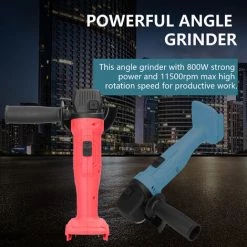 HAPPYSHOPPING 100/125 Typ 11500rpm 800W Kabelloser Elektrischer Handwinkelschleifer Multifunktionales Elektrisches Schleifwerkzeug Seitengriff Heimwerker Kleine Holzfliesen Schneiden Polierschleifmaschine Keine Batterie, Blau 100 Typ - Blau 100 Typ -Winkelschleifer & Mauernutfräsen Verkäufe 67710692 5