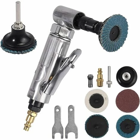 ECHOO Druckluft-Winkelschleifer (1/4 BSP 6,2 Bar) Zum Polieren Von Karosserien Polieren Entgraten Runden Schleifen Ausgestattet Mit 2-Zoll-Korund-Sandscheiben 50 Mm 400 Mesh 80 Mesh 1 ECHOO Druckluft-Winkelschleifer (1/4 BSP 6,2 Bar) Zum Polieren Von Karosserien Polieren Entgraten Runden Schleifen Ausgestattet Mit 2-Zoll-Korund-Sandscheiben 50 Mm 400 Mesh 80 Mesh