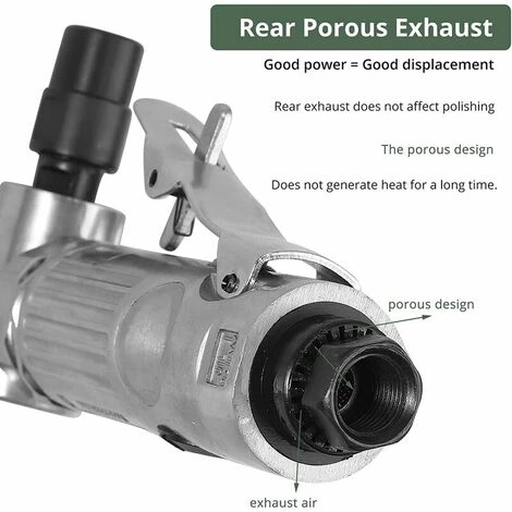 ECHOO Druckluft-Winkelschleifer (1/4 BSP 6,2 Bar) Zum Polieren Von Karosserien Polieren Entgraten Runden Schleifen Ausgestattet Mit 2-Zoll-Korund-Sandscheiben 50 Mm 400 Mesh 80 Mesh 5 ECHOO Druckluft-Winkelschleifer (1/4 BSP 6,2 Bar) Zum Polieren Von Karosserien Polieren Entgraten Runden Schleifen Ausgestattet Mit 2-Zoll-Korund-Sandscheiben 50 Mm 400 Mesh 80 Mesh – Bild 5