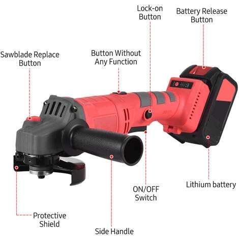 LIFCAUSAL Akku Elektrischer Winkelschleifer Werkzeug Tragbarer Schleifer Wiederaufladbarer 21 V Akku-Handheld 9000 U / Min 3-Gang-Einstellung Lithium-Ionen-Akku 2 Batterien 1 Ladung 3Z11 + 4G21 * 2 + 4E51 + 4A31 3 LIFCAUSAL Akku Elektrischer Winkelschleifer Werkzeug Tragbarer Schleifer Wiederaufladbarer 21 V Akku-Handheld 9000 U / Min 3-Gang-Einstellung Lithium-Ionen-Akku 2 Batterien 1 Ladung 3Z11 + 4G21 * 2 + 4E51 + 4A31 – Bild 3