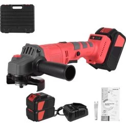 LIFCAUSAL Batterie Elektrischer Winkelschleifer Werkzeug Tragbarer Schleifer Wiederaufladbarer 21 V Akku-Handheld 9000 U / Min 3-Gang-Einstellung Lithium-Ionen-Akku 3Z11 + 4G21 * 2 + 4E51