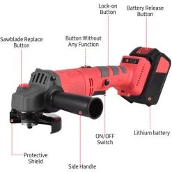LIFCAUSAL Akku Elektrischer Winkelschleifer Werkzeug Tragbarer Schleifer Wiederaufladbarer 21 V Akku-Handheld 9000 U / Min 3-Gang-Einstellung Lithium-Ionen-Akku 3Z11 + 4G21 + 4E51 7 LIFCAUSAL Akku Elektrischer Winkelschleifer Werkzeug Tragbarer Schleifer Wiederaufladbarer 21 V Akku-Handheld 9000 U / Min 3-Gang-Einstellung Lithium-Ionen-Akku 3Z11 + 4G21 + 4E51 -Winkelschleifer & Mauernutfräsen Verkäufe 68340112 3