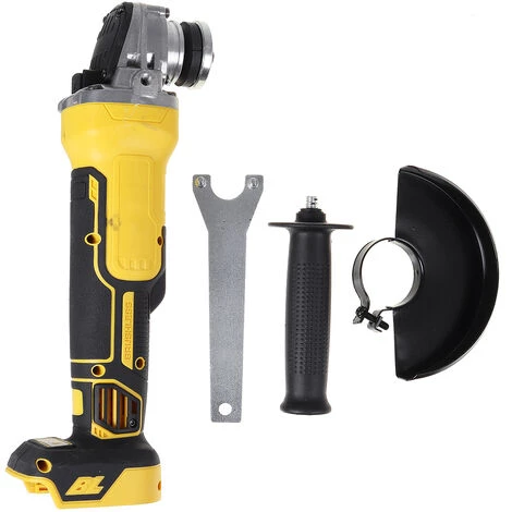 DRILLPRO 100mm Akku Winkelschleifer Trennschleifer Schleifmaschine Gelb + Schwarz 2 DRILLPRO 100mm Akku Winkelschleifer Trennschleifer Schleifmaschine Gelb + Schwarz – Bild 2