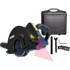 FERM Wandfräser - 1700W - Ø125MM - Laserführung - Inkl. 2 Diamantscheiben, Staubsaugeradapter & Gehäuse