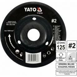 YATO Profi Raspelscheibe Für Winkelschleifer 125mm Nr2 Konvex